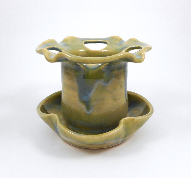 Toothbrush Holder Ready to Ship Pottery Bathroom Caddy 4 Slot Bathroom Container Green and Blue Accessory Tooth Brush Toothpaste
