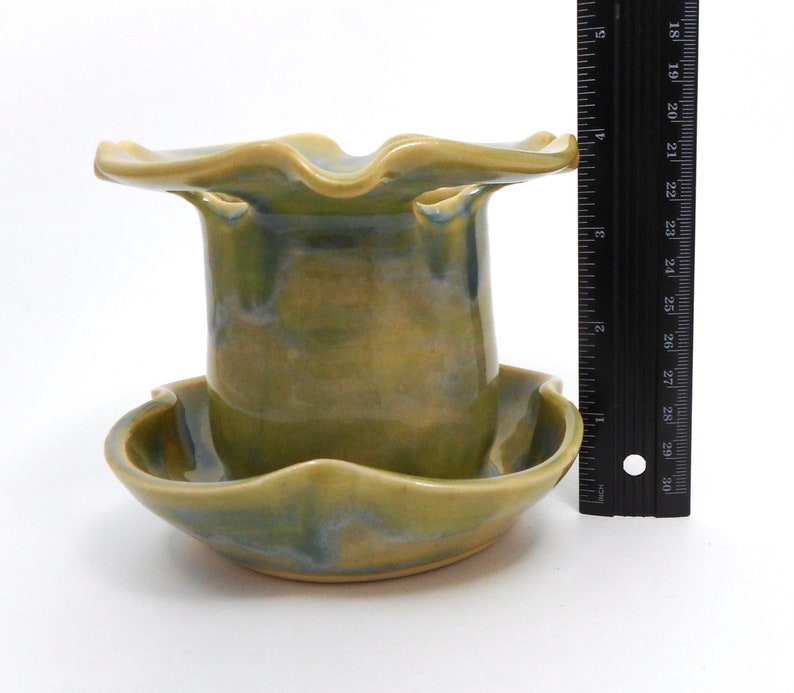 Toothbrush Holder Ready to Ship Pottery Bathroom Caddy 4 Slot Bathroom Container Green and Blue Accessory Tooth Brush Toothpaste