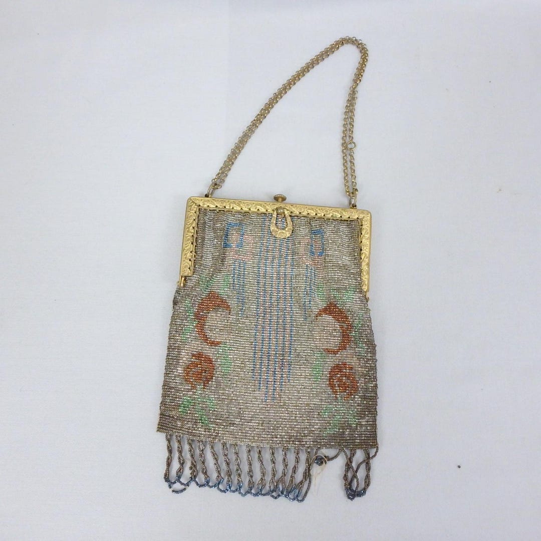 Antique Art Deco Steel Beaded Evening Bag - Etsy