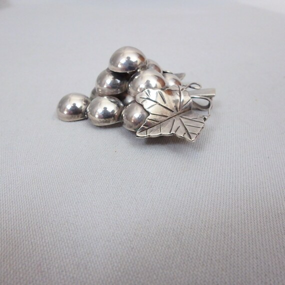 2-1/2” Taxco Sterling Silver Grape Cluster Pin or… - image 4
