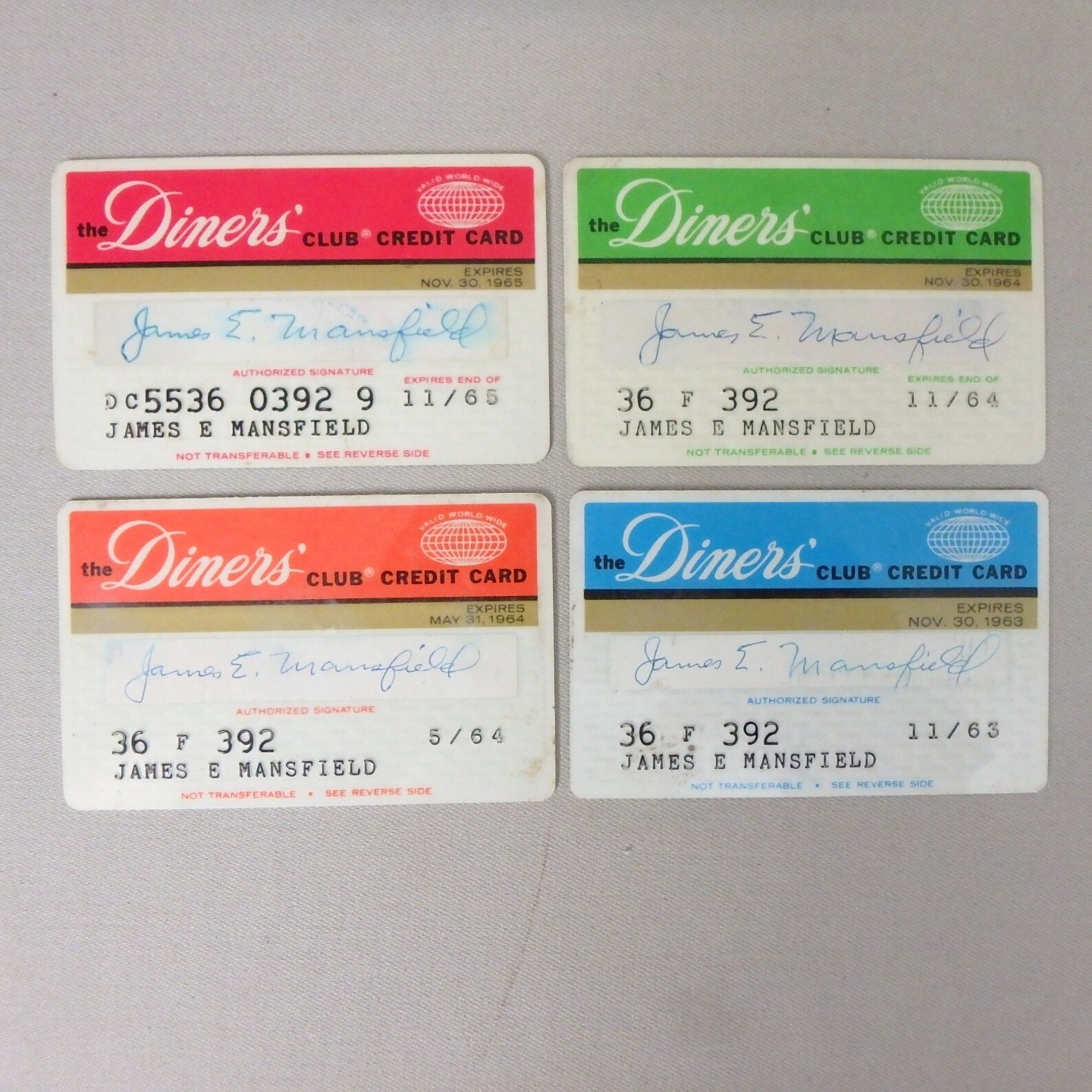 Lot of 4 Vintage Diners Club Credit Charge Cards 1960's Etsy