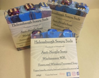 Warhammer 40K Honey and Whiskey cold process, vegan friendly soap, nerdy gift, Nurgle, masculine androgynous scent,
