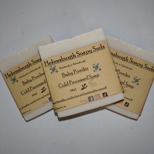 Baby Powder cold process soap | vegan friendly | sustainable sourced classic scented cold process soap