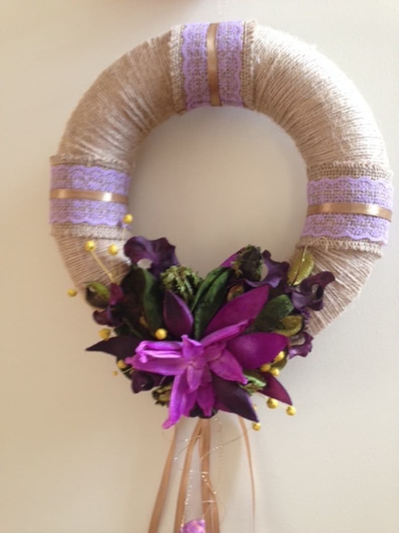 Handmade Wreath Dried Wreath,Wall Decor Home Decor Natural Wreath Seasonal Wreath Wedding Decoration Purple Wreath Linen Door Wreath