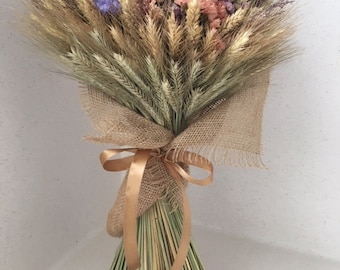 Natural dried bouquet, Wheat bouquet, Home decor, Gift idea, Country wedding, Table decor, Handmade bouquet, Floral arrangement, Flowers