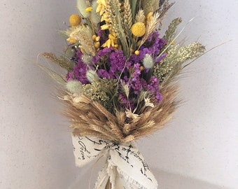 Natural dried bouquet, Wheat bouquet, Home decor, Gift idea, Country wedding, Table decor, Handmade bouquet, Floral arrangement, Flowers