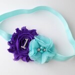 Purple And Aqua Birthday Headband First Birthday Headband Etsy