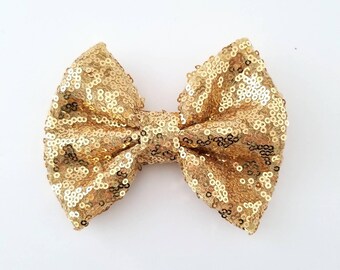 gold hair bow etsy