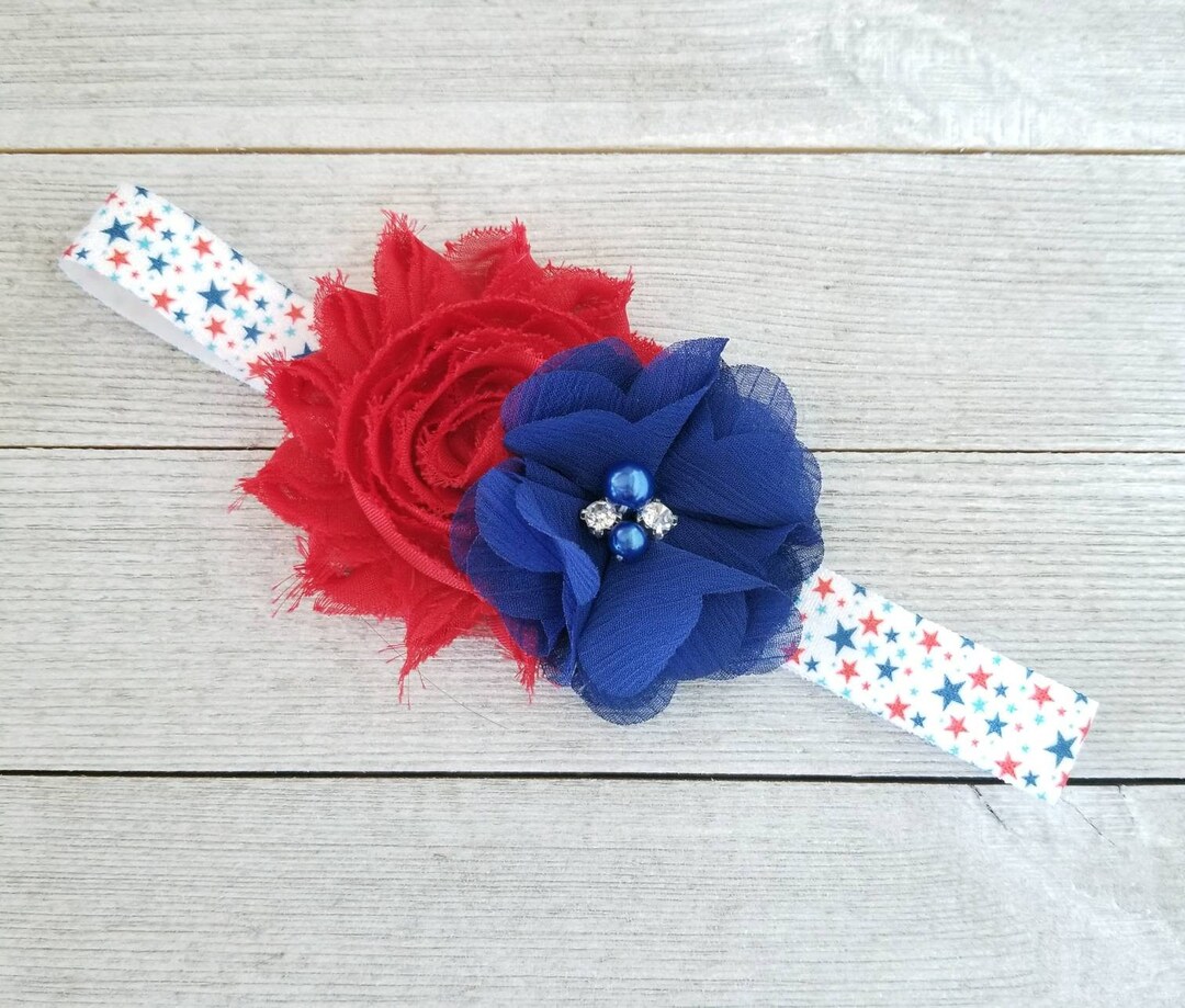 Red White and Blue Headband Patriotic Headbands Infant Etsy