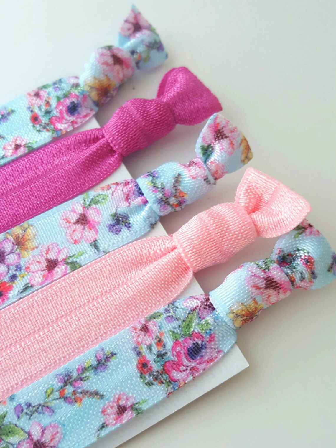 Spring Floral Print Hair Ties Yoga Hair Ties Pink Hair Etsy