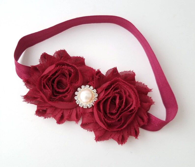 burgundy headband for baby girl