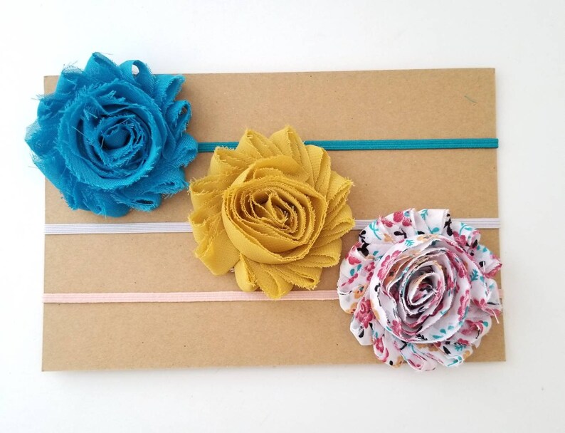 Newborn Headband Set Set of 3 Chiffon Flower Baby Headbands Preemie Headbands Newborn Headbands Headband Gift Set Baby Headband Set