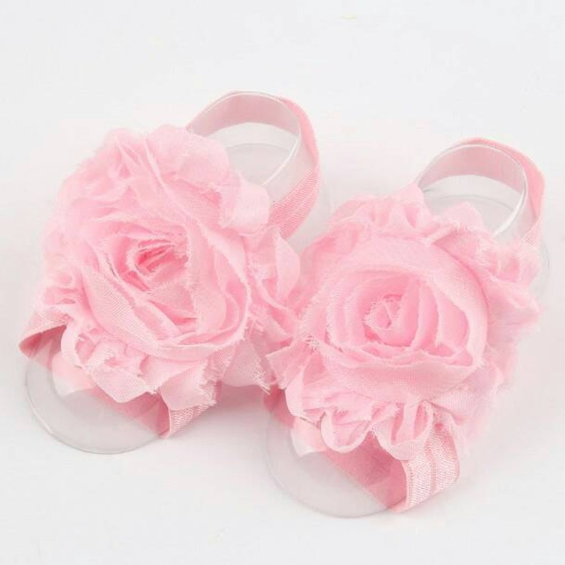 Soft Pink Barefoot Baby Sandals Pink Sandals Newborn Etsy