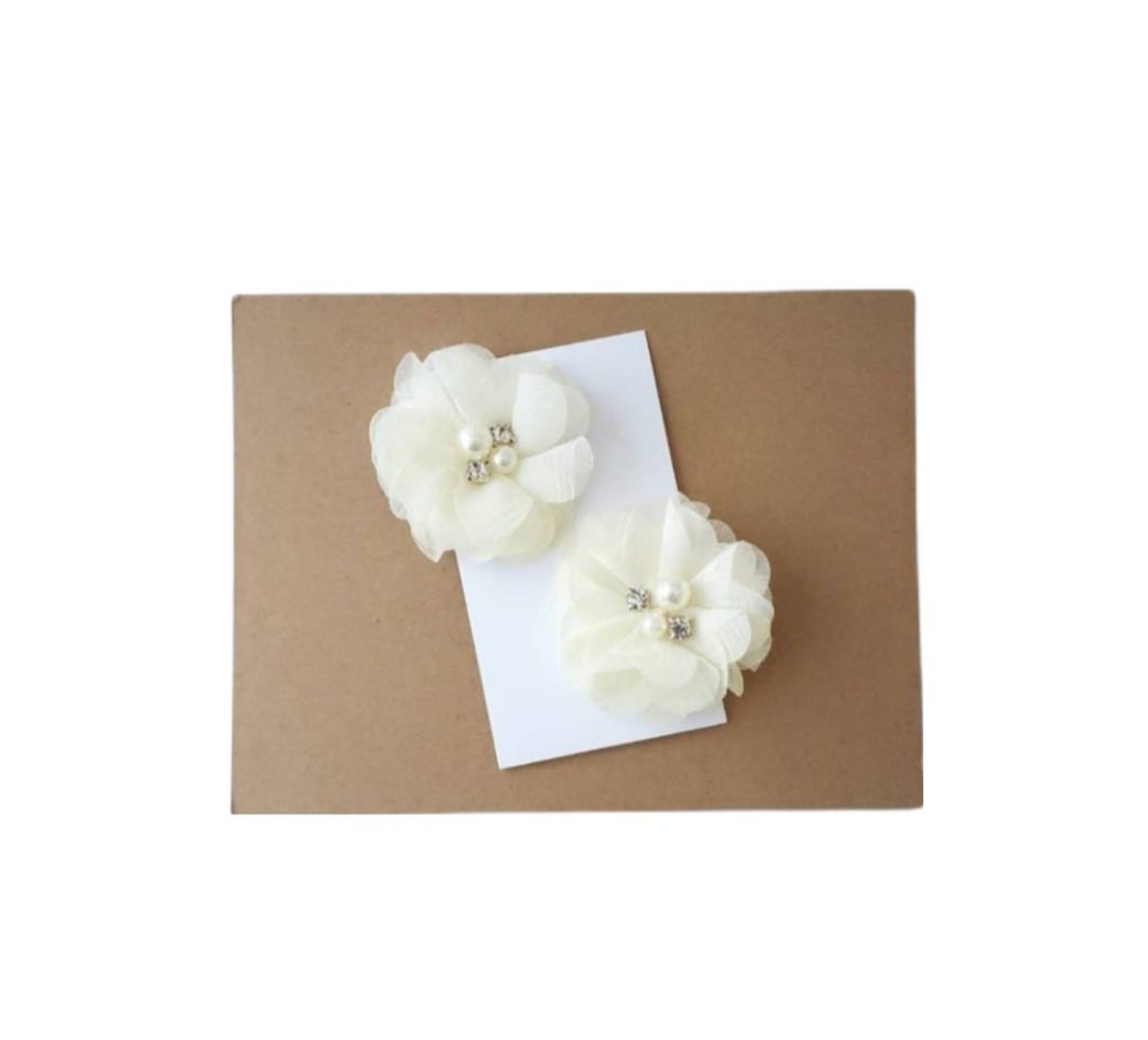 Ivory Hair Clips Set of 2 Hair Clips Flower Girl Hair Etsy