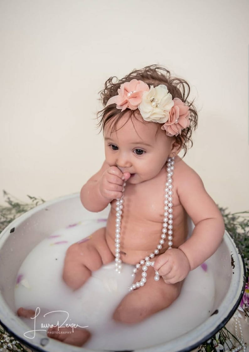 peach headband for baby