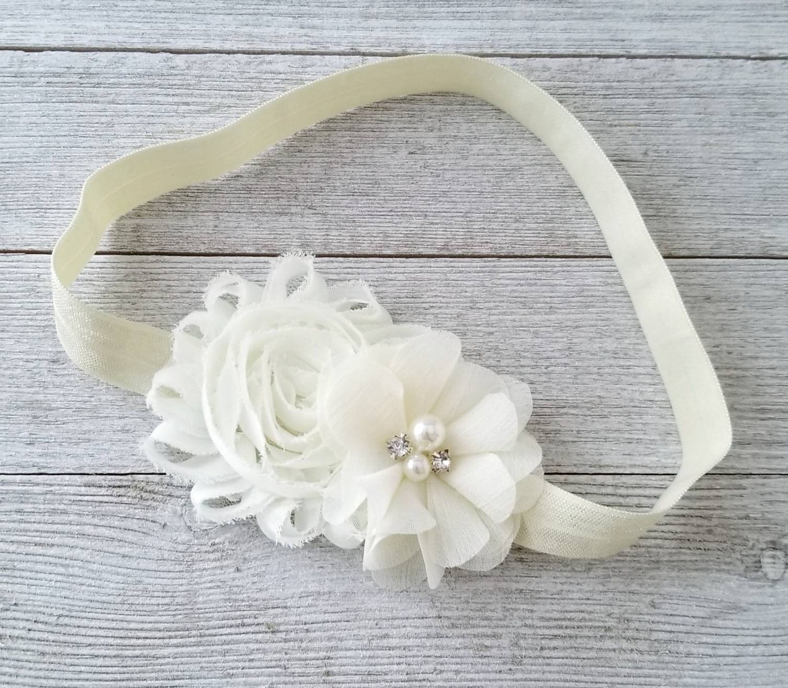 Ivory Baby Headband Baptism Headband Christening Headband Etsy