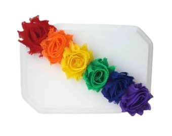 Rainbow Flower Crown - Rainbow Headband - Rainbow Cake Smash - Rainbow Baby - Baby Headbands - Girl's Headband - Shabby Flower Crown