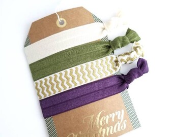 Holiday Gift Tag - Unique Gift Tag - Hair Tie Gift Tag - Stocking Stuffer - Women's Hair Ties - Girl's Stocking Stuffer - Teacher Gift