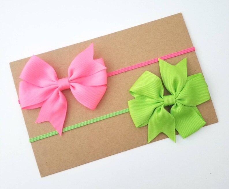 Neon Headband Set Neon Headbands Neon Pink Headband Neon Etsy