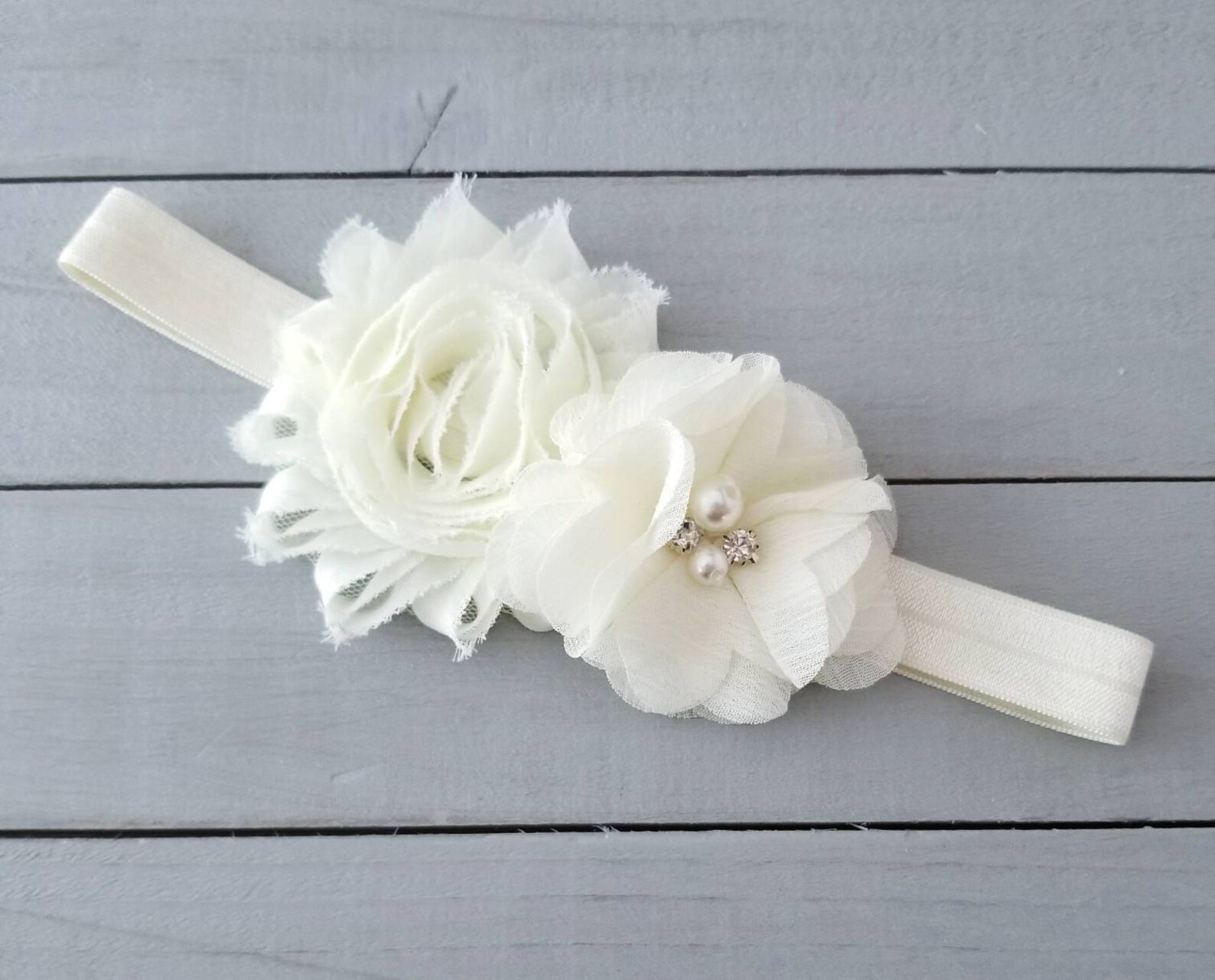 Ivory Baby Headband Baptism Headband Christening Headband Etsy