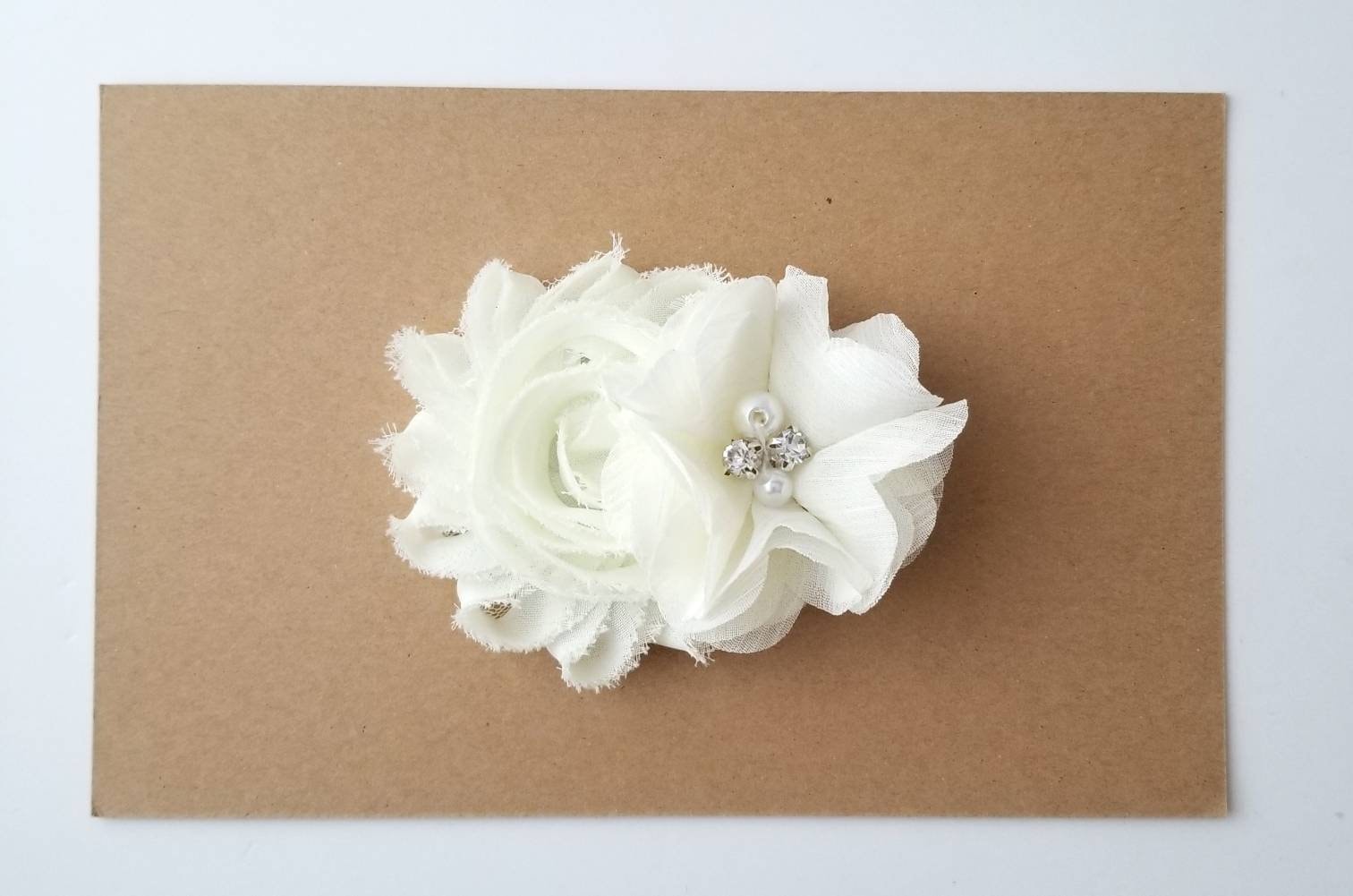 Ivory Hair Clip - Flower Girl Clip - Bridal Hair Clip - First Communi…