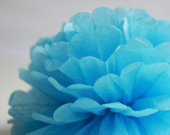 1 L size Tissue Paper Flower - Baby Blue - Pastel Blue Party decoration - Paper Pom Poms - Baby shower - Birthday decorations