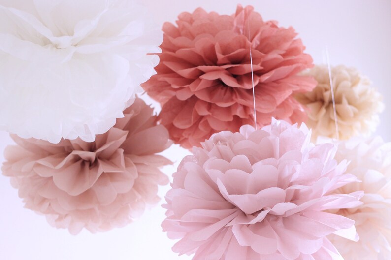 tissue paper flowers set of 12 4 4 4 hanging flowers paper pom poms paper balls wedding set birthday decorations paper ball flower