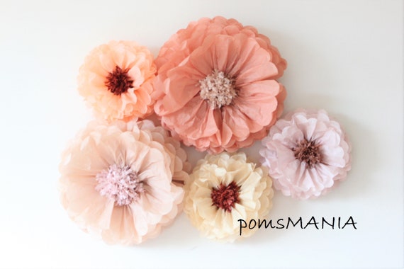3d frozen colors decorations tissue paper flowers set of 5 etsy 3d tissue paper flower