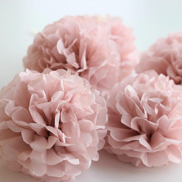 Tissue Flowers MINI size Vintage rose - Napkins Rings - Gift boxes -  Table Decorations - Paper Pom Poms Wedding set - Birthday decorations