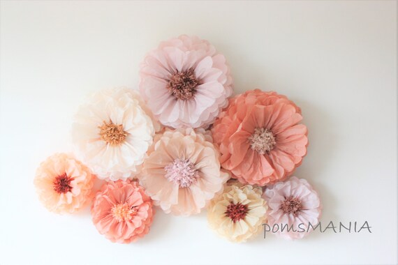 Tissue Paper Flowers Set Of 10 5 5 Huge Paper Blooms Baby Shower Birthday Decorations Backdrop Wallpaper