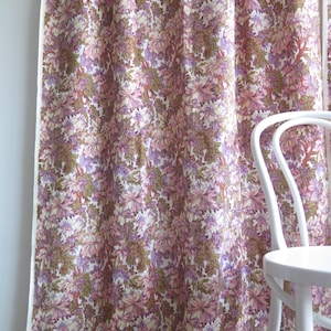Printed Curtains Set of 2, White Purple Pink Yellow, Woven Long Printed Curtains, Scandinavian #5-28-15