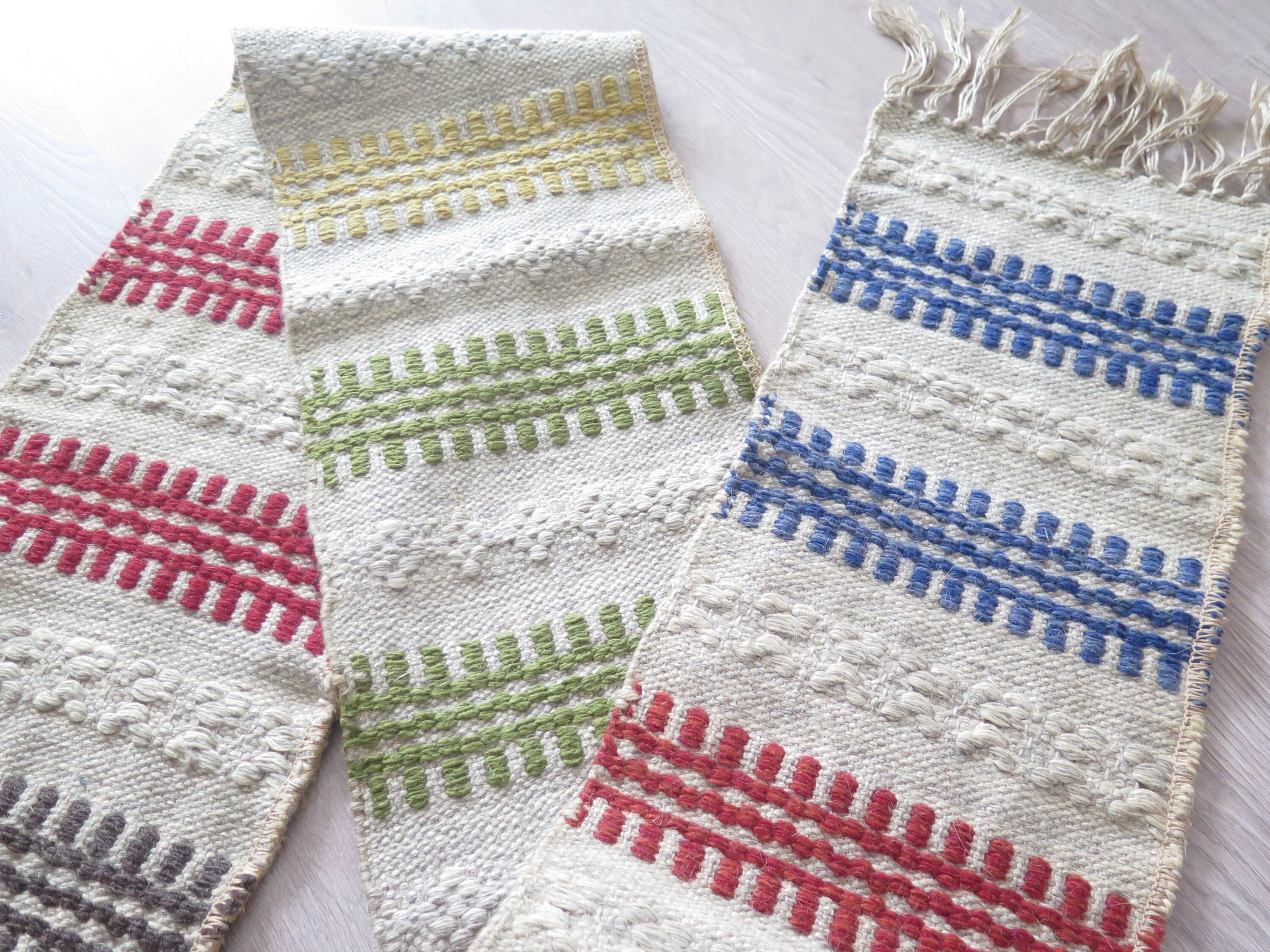 Woven Gray Rug Rag Striped Woven Narrow Long Floor Runner, 209 x 25 cm / 82.2 x 9.8 inch, Vintage Scandinavian Home Decor #3-46-12