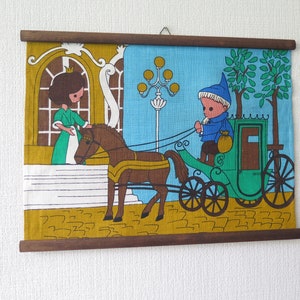 Printed Art Wall Hanging, Kids Room Decor Princess Carriage Wall Decor Swedish Decor 4-47-9 image 1