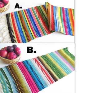 Vintage Handwoven Table Decor / Wall Hanger, Multicolored Ornaments, Handwoven Scandinavian Decor #4-29-22/#4-29-23