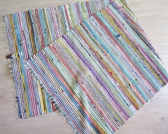 ZOVSON ヴィンテージ ストライプ ランドリー フロアランナー ラグ 農家 洗面所 マット バスルームラグ 浴室 浴槽 ヴィンテージスウェーデンラグラグ：手織りのストライプ柄フロア