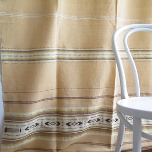Vintage Long Curtain Single Panel Woven Wool Pale Orange Ornamented Curtain #5-14-24