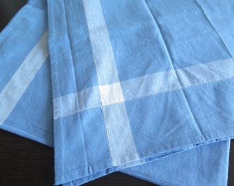 Vintage 1970s Swedish Linen Tablecloth: Blue Heart Design - Etsy