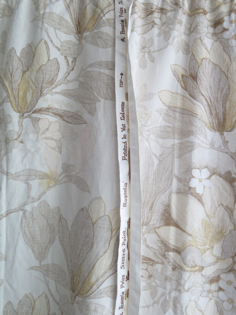 Vintage Long Floral Curtain Panels White Curtains Brown Flowers Magnolia Scandinavian 4 10 24 Set Of 2 Each 201 X 168 Cm 79 X 66 In Curtains Window Treatments Home Living Kromasol Com