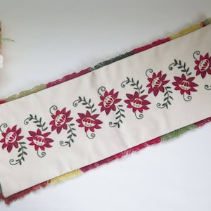Gestickter Blumenkissenbezug Vintage dekoratives Kissen Retro gestickter rechteckiger Kissenbezug Wanddekor-Versorgungsmaterial # 3-11