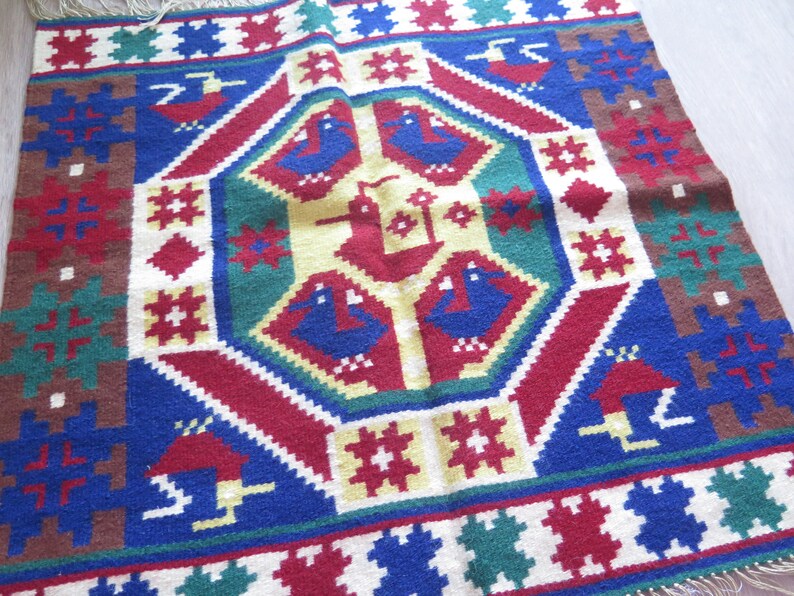 Vintage Hand Woven Wool Decor Decorative Home Textiles Folk Art Decor, Nordic Ornamented Decor 3-26-12 image 6