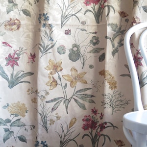 Curtain Panels, Set of 2, Brown Beige Floral Pattern Botanical Jacquard Long Curtains for Livingroom Bedroom #5-20-20