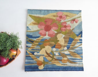 Woven Floral Wool Decor Swedish Vintage Tapestry Flamsk Flemish Handwoven Decor Scandinavian #5-26-1