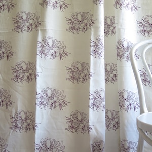 Floral Curtain Panels Set of 2, Cotton Linen, Vintage Scandinavian Curtains #5-25-27