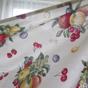 Kitchen Curtains Set of 2, Fruits Berries Swedish Vintage Cotton ...