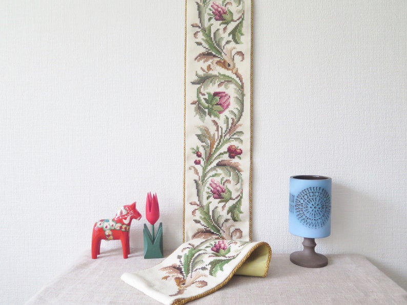 Vintage Embroidered Wall Decor Long Narrow Wall Hanging
