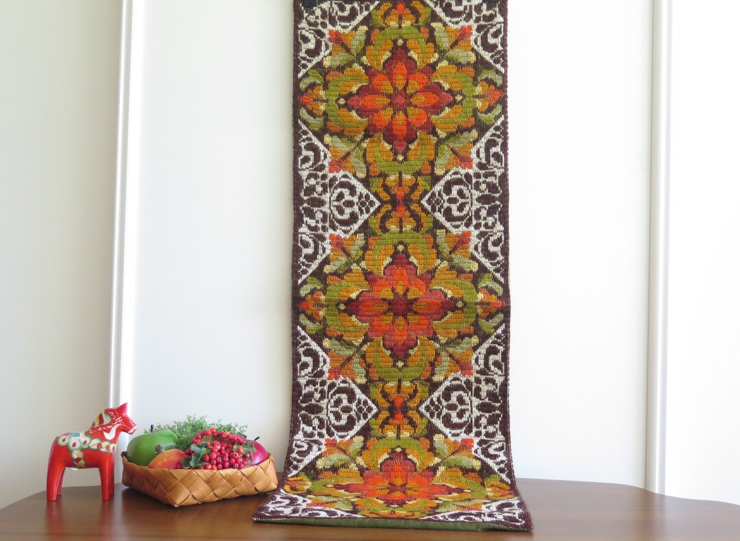 Embroidered Wall Decor Handmade Wall Hanging, Scandinavian Handmade