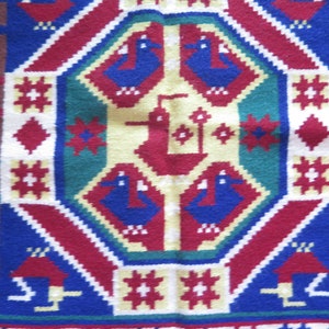 Vintage Hand Woven Wool Decor Decorative Home Textiles Folk Art Decor, Nordic Ornamented Decor 3-26-12 image 3