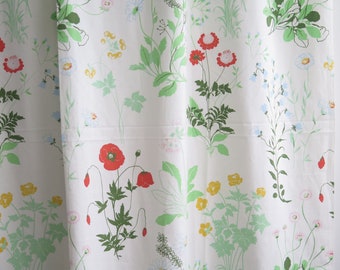 Floral Curtain Panels Set of 2 Cotton Panels, Flowers Meadow Summer Curtains Scandinavian #5-09-21