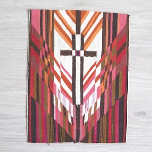 Woven Wall Decor Flemish Flamsk Tapestry Cubism Abstract Crest Vintage Scandinavian Fiber Art Vintage Swedish #5-26-33