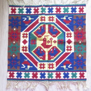 Vintage Hand Woven Wool Decor Decorative Home Textiles Folk Art Decor, Nordic Ornamented Decor 3-26-12 image 1